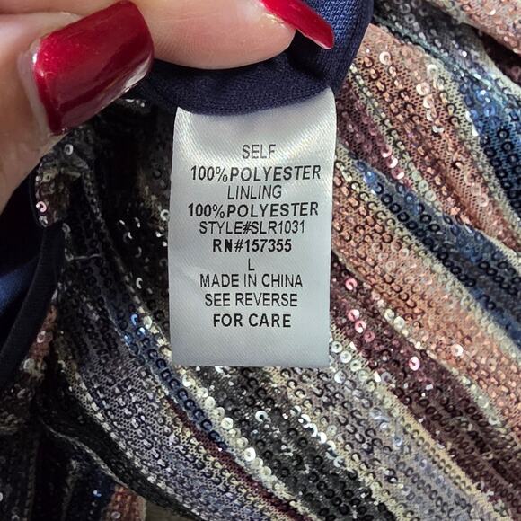 Dao Chloe Dao Jumpsuit Womens Large Multicolor Sequin Wide Leg Party Glam Y2K - Picture 8 of 14